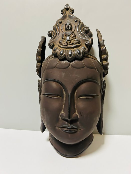 Noh maske - tør lak - Kannon Bodhisattva maske (Ingen mindstepris)