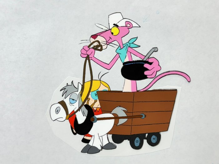 The Pink Panther Show (1970) - 1 Original Animation Cel og Tegning af The Pink Panther