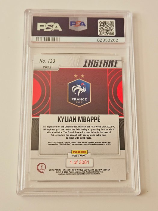 2022 Panini Instant World Cup Kylian Mbappé #133 PSA 10 - 1 Graded card