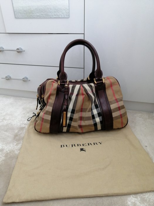 Burberry - Canvas leather Satchel tote - Skuldertaske