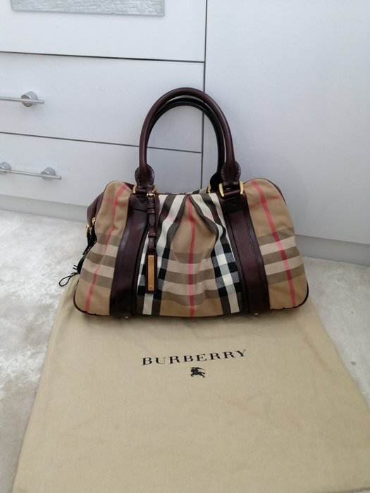 Burberry - Canvas leather Satchel tote - Skuldertaske