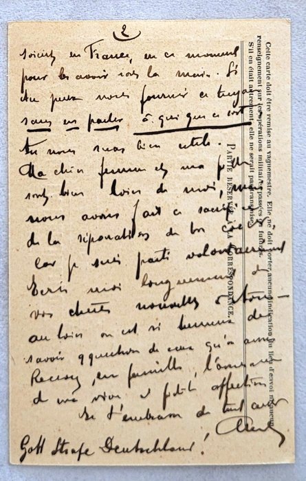 [Première Guerre Mondiale] Armée des Vosges - Chef d'escadron Albert Michel - Lettre de soldat avec cachet à Jacques Hoechstetter - Luneville - 1915