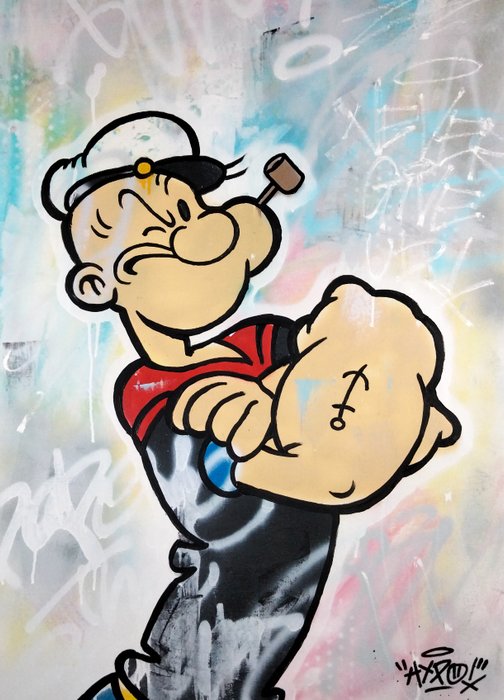 Hipo (1988) - Popeye The Sailor Man - Never Give Up! (Original artwork)