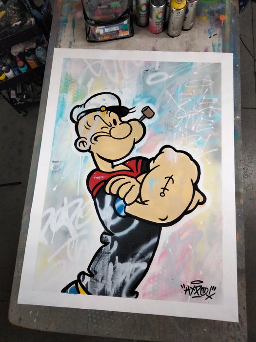 Hipo (1988) - Popeye The Sailor Man - Never Give Up! (Original artwork)