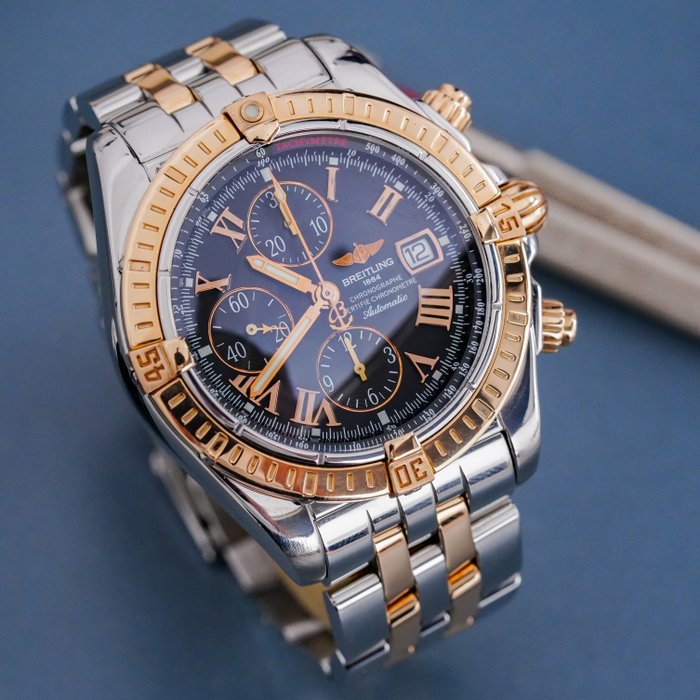 Breitling - Chronomat Evolution Two Tone Chronograph Gold Bezel - A13356 - Mænd - 2000-2010