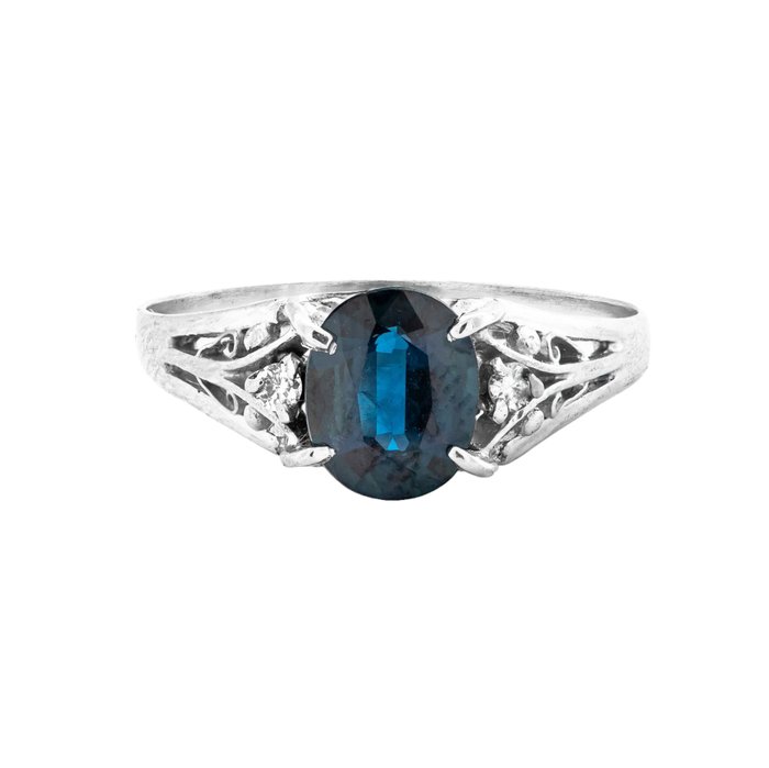 Ingen mindstepris - Ring Platin -  103ct tw Safir - Diamant