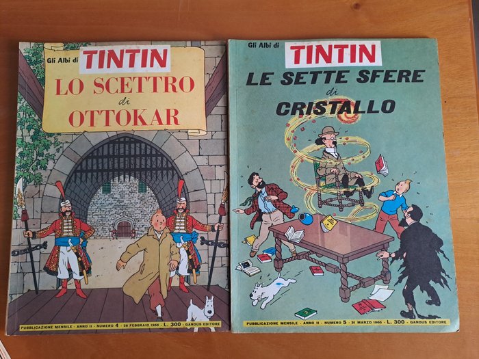 Tintin - Ensemble de 8 Albums en italien - 8 Albums - Første udgave - 1965