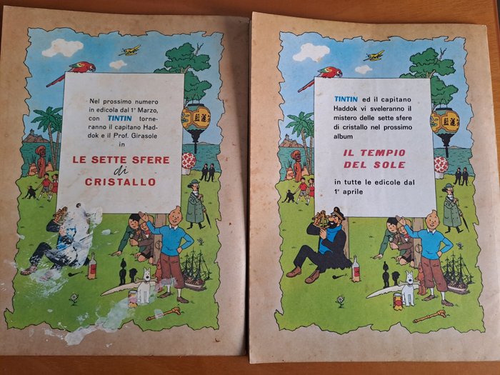 Tintin - Ensemble de 8 Albums en italien - 8 Albums - Første udgave - 1965