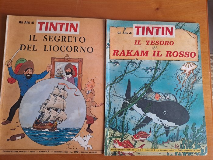 Tintin - Ensemble de 8 Albums en italien - 8 Albums - Første udgave - 1965