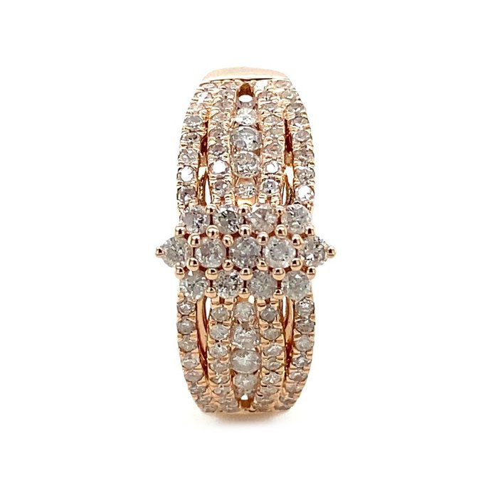 Ring - 14 karat Rosaguld -  0.69ct. tw. Diamant (Natur)