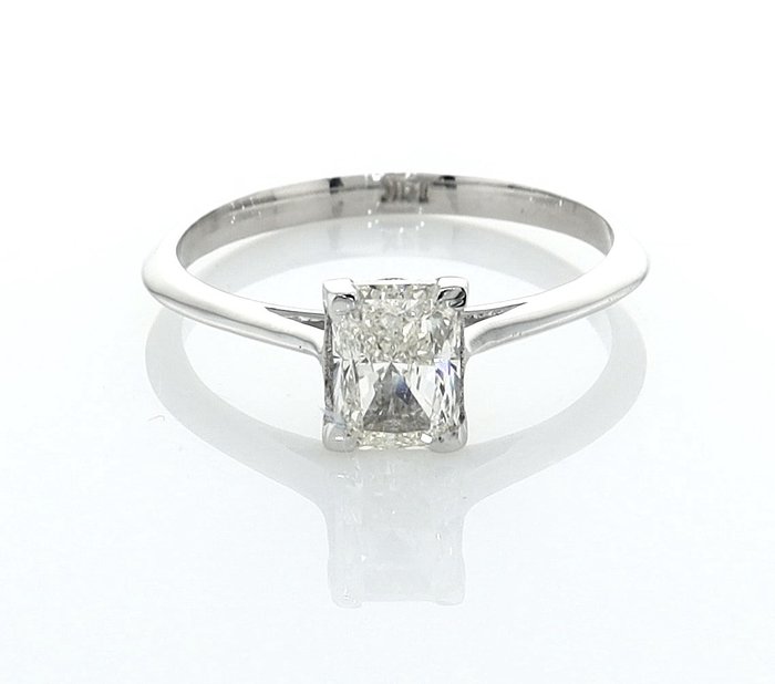 Ring - 14 karat Hvidguld -  100ct tw Diamant (Natur)