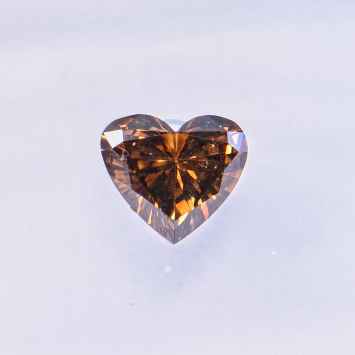 Ingen mindstepris - 1 pcs Diamant  (Naturfarvet)  - 040 ct - Hjerte - Fancy dark Orange Brun - SI1 - International Gemological Institute (IGI)