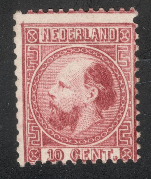 Holland 1867 - Kong Vilhelm III: 10 cts Carmine - NVPH 8IIA