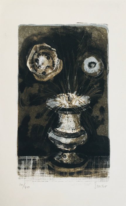 René Smet (1929-2019) - Bouquet - Lithographie originale signée