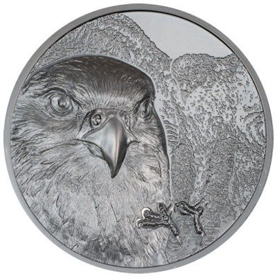 Mongoliet. 1000 Togrog 2023 Mongolian Falcon - Ultra High Relief Black, 2 Oz (.999)