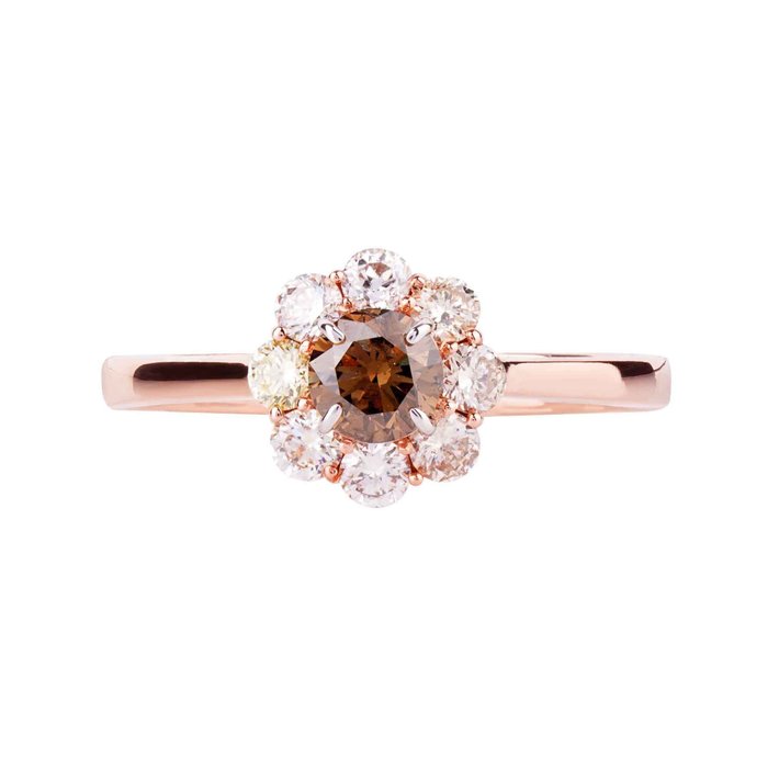 Ring - 14 karat Rosaguld -  106ct tw Diamant (Natur)