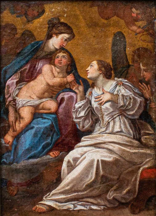 Scuola romana (XVII) - Matrimonio mistico di santa Caterina d'Alessandria