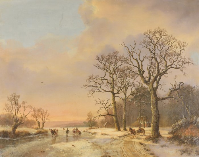 Jan Evert Morel II (1835-1905) - Wintery landscape