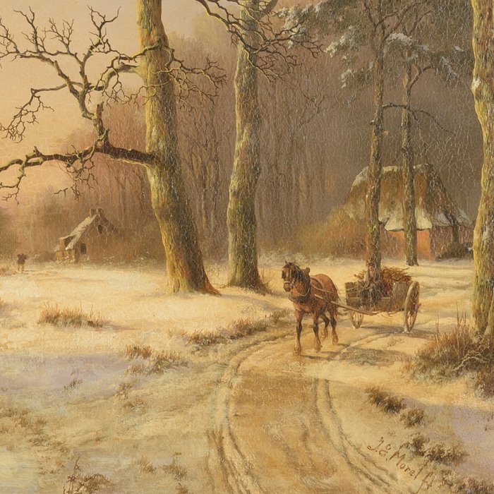 Jan Evert Morel II (1835-1905) - Wintery landscape