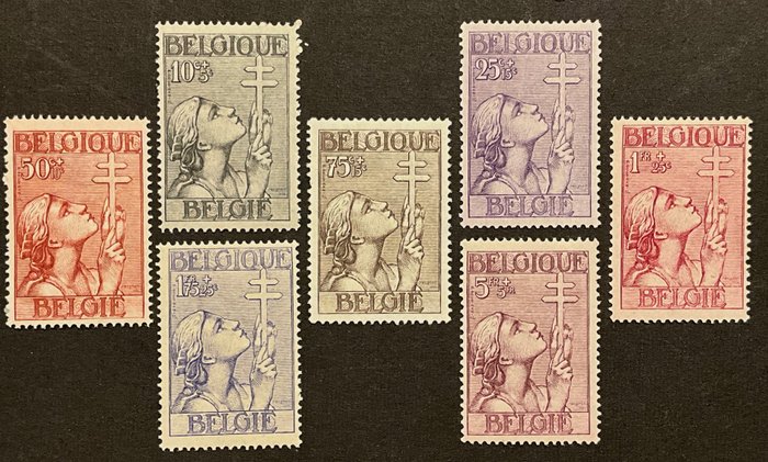 Belgien 1933 - Serie "Cross of Lorraine" - POSTFRIS - OBP 377/383