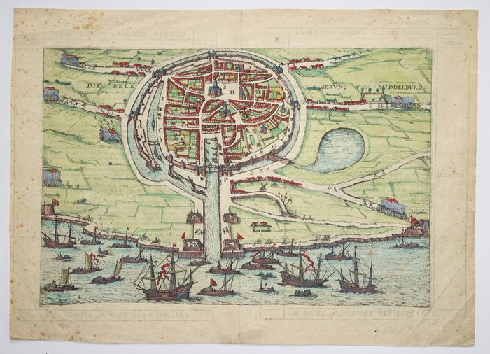 Holland - Middelburg; Aitzinger / Hogenberg - Die Belegerung von Middelburg - 1596