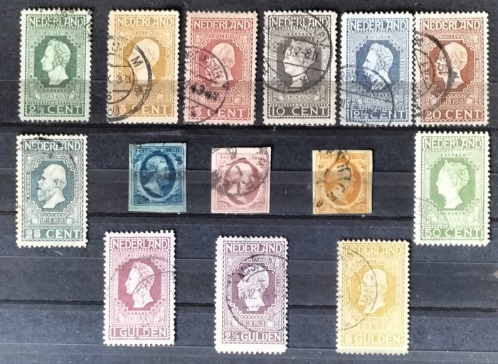 Holland 1852/1913 - Vilhelm III og 100 års uafhængighed - Nvph 1-3 + 90 - 100