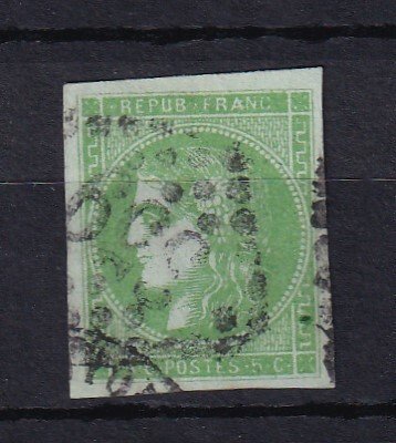 Frankrig 1870 - Bordeaux 5c grøn gul rapport 2 - Yvert n°42B