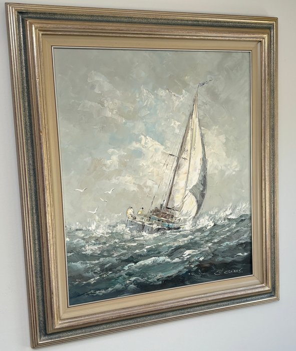 Gerard Johannes Ernens (1935-2020) - Zeilschip in volle zee