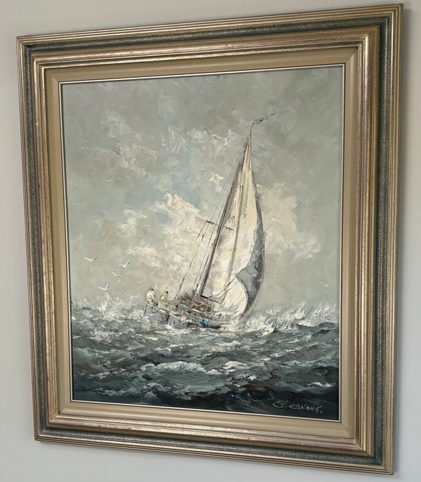 Gerard Johannes Ernens (1935-2020) - Zeilschip in volle zee