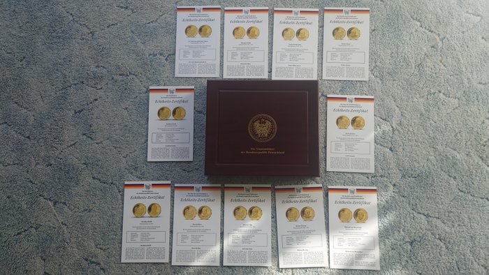 Tyskland. Gold medal "Die Kanzler und Präsidenten der Bundesrepublik Deutschland", (.999) (11 medals) Proof