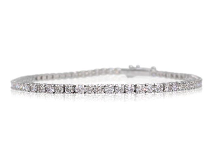 Armbånd - 14 karat Hvidguld -  4.21ct. tw. Lyserød Diamant (Naturfarvet) - GCI - Pink