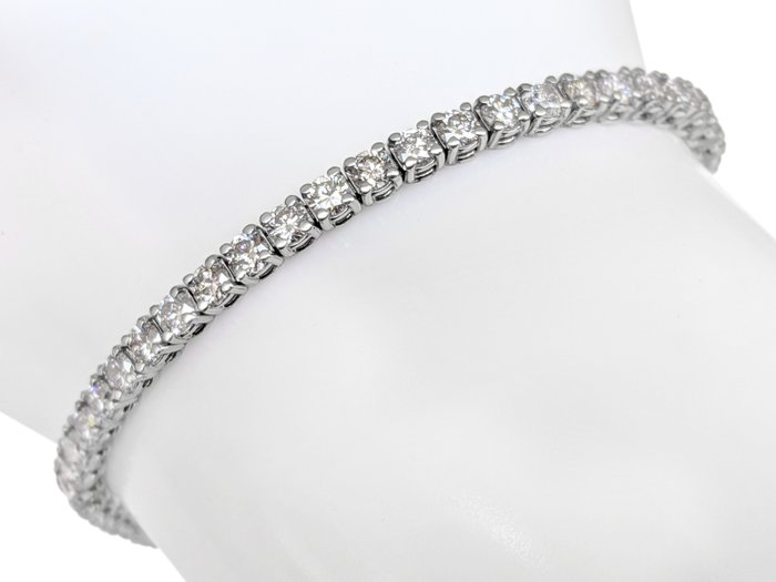 Armbånd - 14 karat Hvidguld -  4.21ct. tw. Lyserød Diamant (Naturfarvet) - GCI - Pink