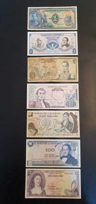 Colombia. - 27 banknotes - various dates  (Ingen mindstepris)