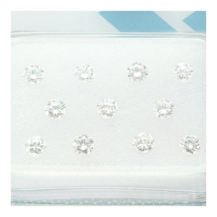 Ingen mindstepris - 11 pcs Diamant  (Natur)  - 0.63 ct - Rund - G - VS2 - International Gemological Institute (IGI)