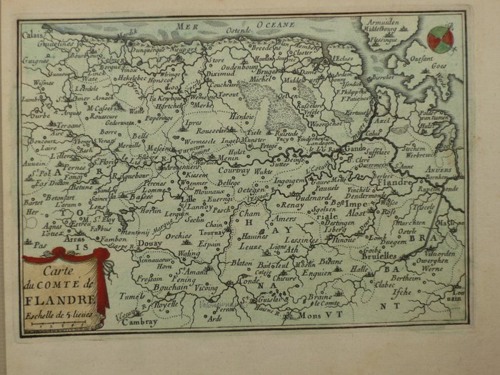 Belgien - Flandern / Gen / Brugge / Zeeland; Sebastien de Pontault de Beaulieu - Carte du Comté de Flandre - 1668