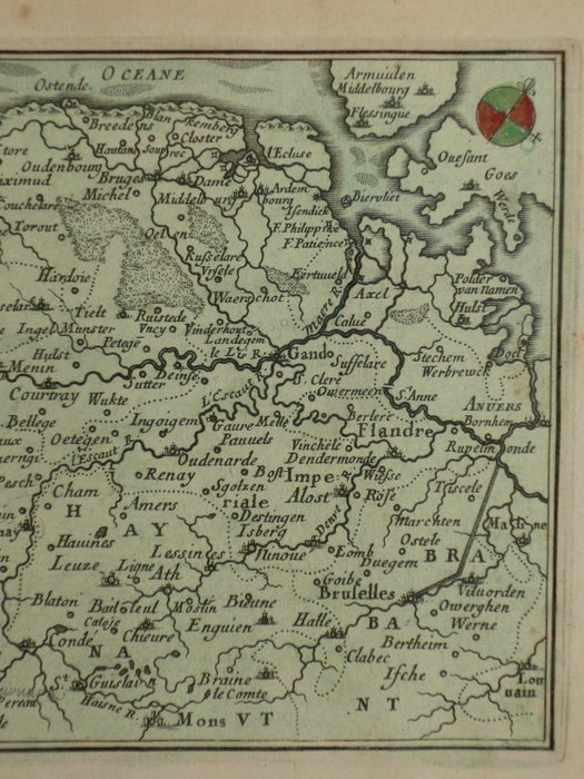 Belgien - Flandern / Gen / Brugge / Zeeland; Sebastien de Pontault de Beaulieu - Carte du Comté de Flandre - 1668