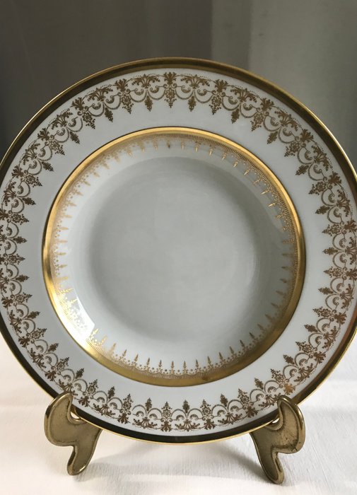 Bernardaud  Co. Limoges - Tallerken (12) - Porcelæn - Suppetallerken Fleur de Lys