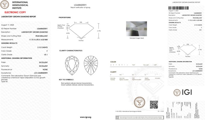 Øreringe - 18 kraat Hvidguld -  4.49ct. tw. Diamant (Laboratoriedyrket) - Diamant