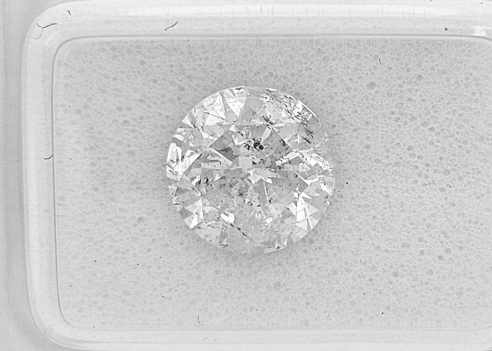 1 pcs Diamant  (Natur)  - 2.05 ct - Rund - E - I1 - Gemewizard Gemological Laboratory (GWLab)