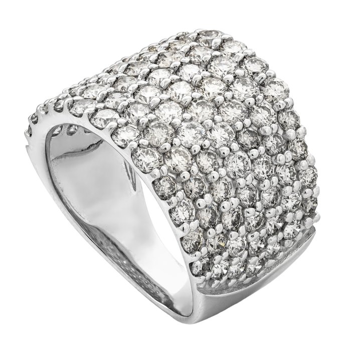 Ring - 14 karat Hvidguld -  300ct tw Diamant (Natur)