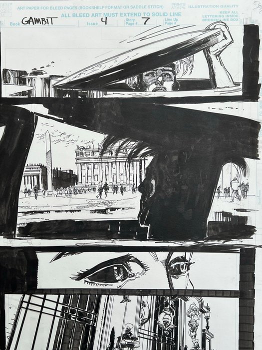 Bill Sienkiewicz / Klaus Janson - 1 Original page - Gambit Issue 4 Page 7 - 1997