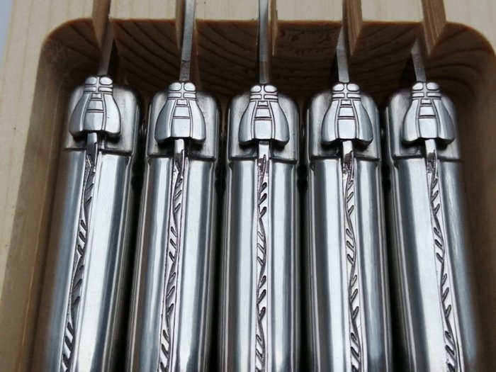 Laguiole - 6x Forks and 6x Knives - completely stainless steel - style de - Bestik sæt (12) - Rustfrit stål