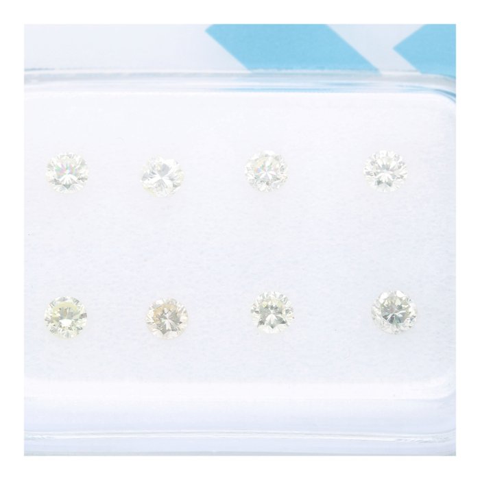 Ingen mindstepris - 8 pcs Diamant  (Natur)  - 0.38 ct - Rund - SI2 - International Gemological Institute (IGI)