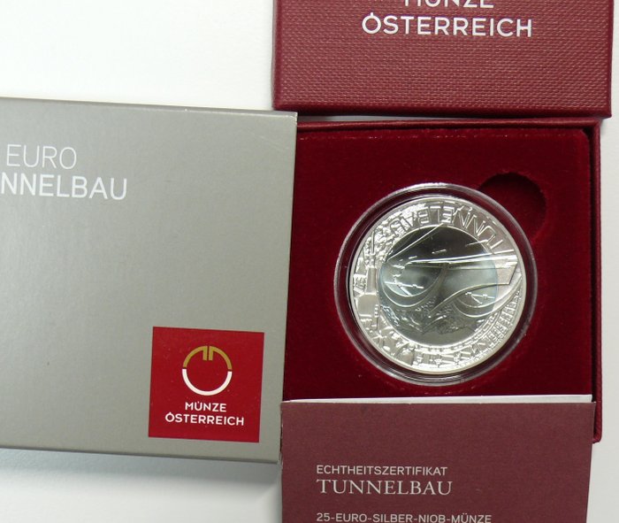 Østrig. 25 Euro 2013 "Tunnelbau" Proof  (Ingen mindstepris)