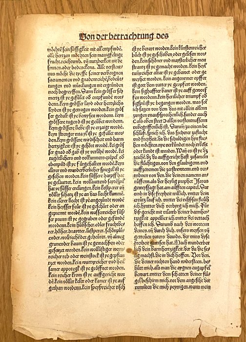 Fridolin - Fridolin: Schatzbehalter oder Schrein, Original Inkunabel Blatt, beidseitig bedruckt 1491 - 1491