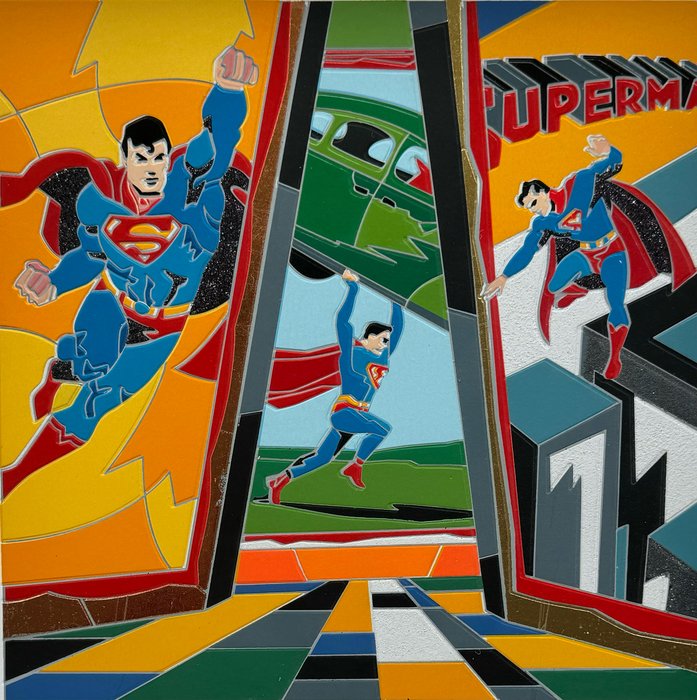 Ugo Nespolo (1941) - Superman in the city