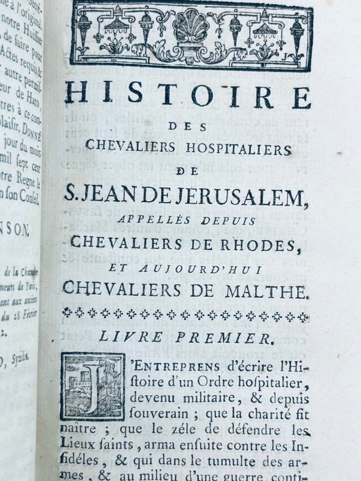 Vertot (L'Abbé De) - Histoire des Chevaliers Hospitaliers de Saint-Jean de Jérusalem (.) Chevaliers de Malte - 1772