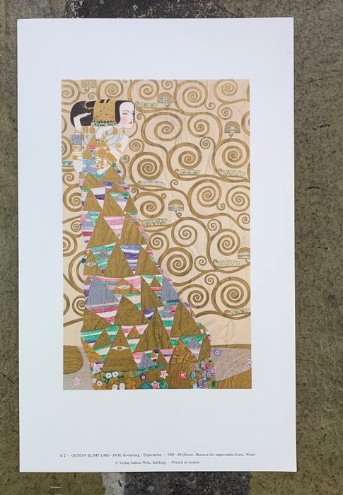 Gustav Klimt (1862-1918) - Expectation, 1909 - Vintage Artprint - 41 x 25 cm