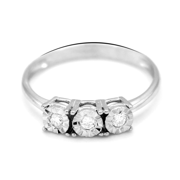 Ingen mindstepris - Ring - 18 kraat Hvidguld Diamant (Natur)