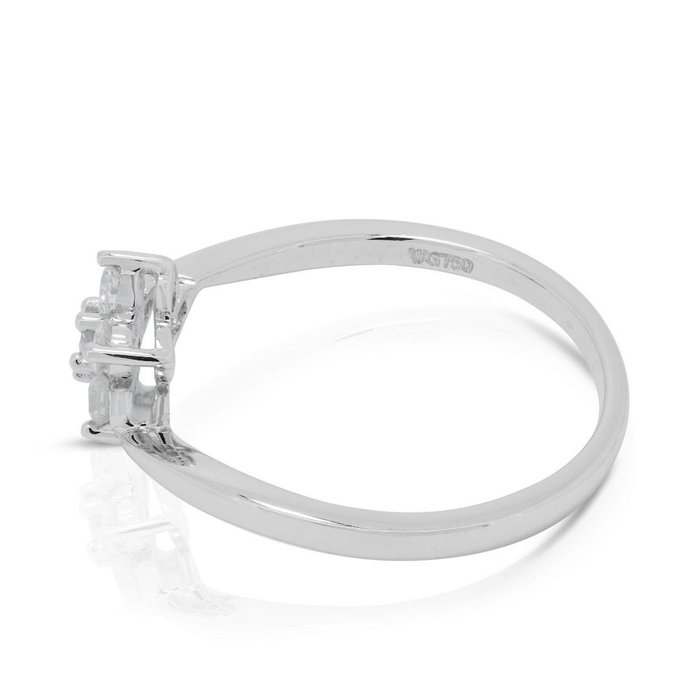 Ring - 18 kraat Hvidguld -  015ct tw Diamant (Natur)